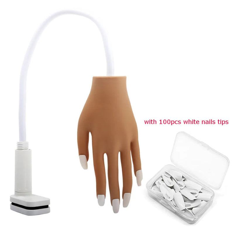 New Practice Hand for Nails Silicone Nail Art Practice Equipment False Hand Soft Training Display Model Hands Prosthetic Hands-Health Wisdom™