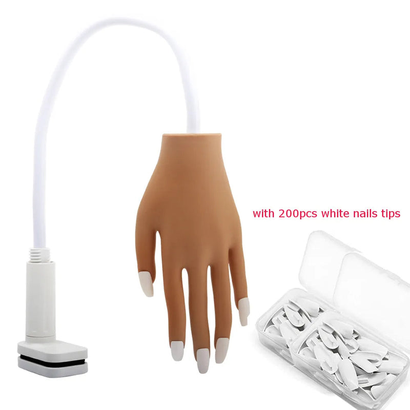 New Practice Hand for Nails Silicone Nail Art Practice Equipment False Hand Soft Training Display Model Hands Prosthetic Hands-Health Wisdom™