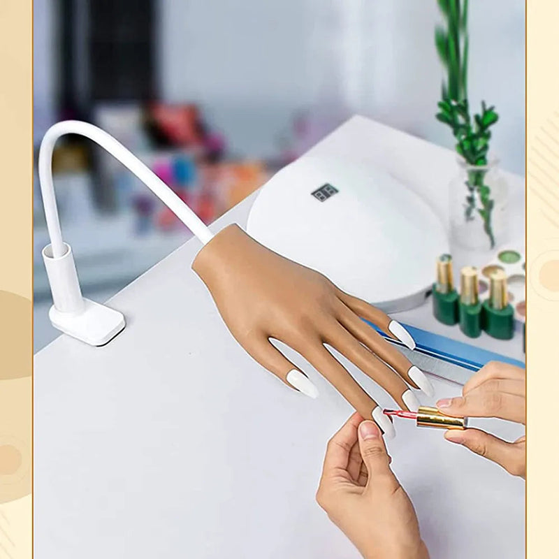 New Practice Hand for Nails Silicone Nail Art Practice Equipment False Hand Soft Training Display Model Hands Prosthetic Hands-Health Wisdom™