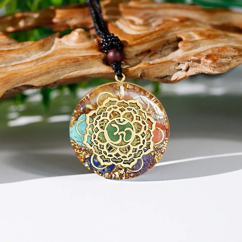 Om Symbol Orgone Pendant 7 Chakra Metatron Cube Orgonite Necklace Crystal Orgonite Healing Necklace For Men And Women-Health Wisdom™