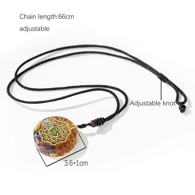 Om Symbol Orgone Pendant 7 Chakra Metatron Cube Orgonite Necklace Crystal Orgonite Healing Necklace For Men And Women-Health Wisdom™