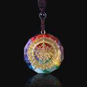 Om Symbol Orgonite Pendant Luminous Sri Yantra Necklace Sacred Geometry Chakra Energy Orgone Necklace Meditation Jewelry-Health Wisdom™