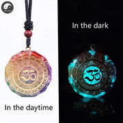 Om Symbol Orgonite Pendant Luminous Sri Yantra Necklace Sacred Geometry Chakra Energy Orgone Necklace Meditation Jewelry-Health Wisdom™