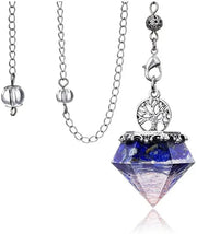 Orgone Aquamarine Crystal Pendulum Reiki Natural Orgonite Stone Pendant Tree of Life Pendulum for Dowsing Scrying Divination Pendulo X029-Health Wisdom™