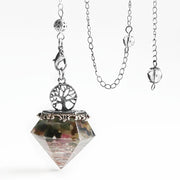 Orgone Aquamarine Crystal Pendulum Reiki Natural Orgonite Stone Pendant Tree of Life Pendulum for Dowsing Scrying Divination Pendulo X029-Health Wisdom™