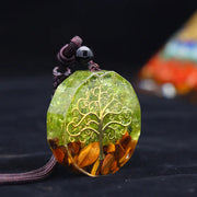 Orgone Necklace Generator Healing Reiki Green Olivine Tree Of Life Chakra Orgonite Pendant Energy Necklaces Meditation Jewelry-Health Wisdom™