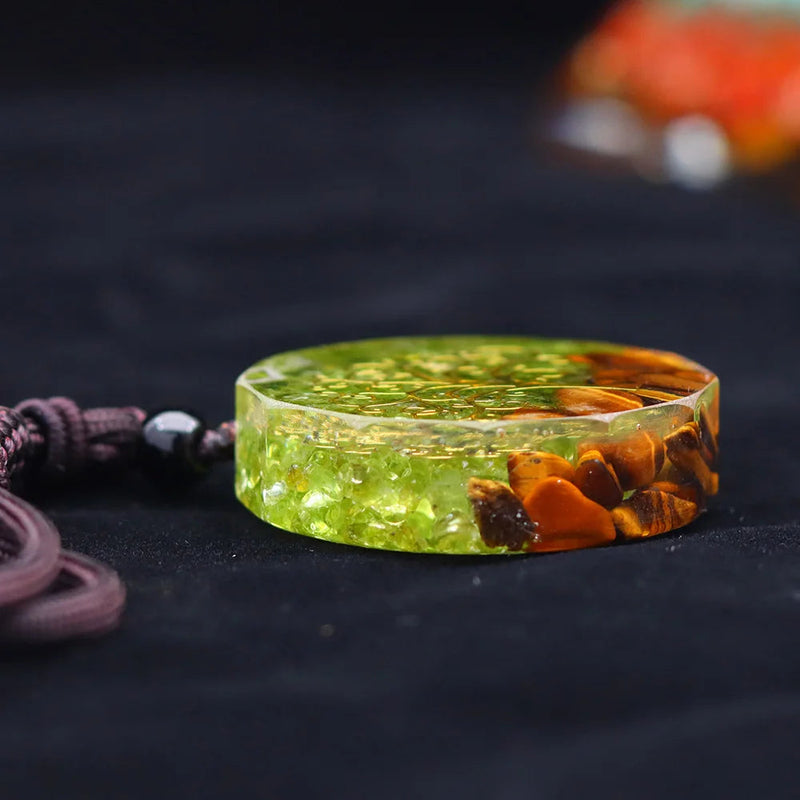 Orgone Necklace Generator Healing Reiki Green Olivine Tree Of Life Chakra Orgonite Pendant Energy Necklaces Meditation Jewelry-Health Wisdom™