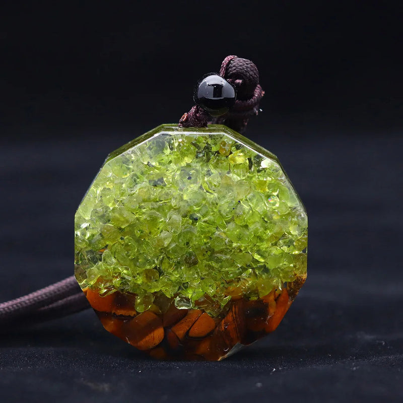 Orgone Necklace Generator Healing Reiki Green Olivine Tree Of Life Chakra Orgonite Pendant Energy Necklaces Meditation Jewelry-Health Wisdom™