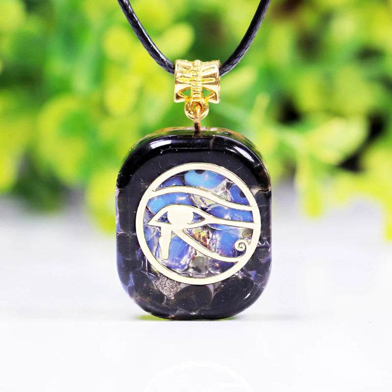 Orgonite Crystal Necklace Eye Of Horus Egypt Protection Pendant Ancient Orgone Egyptian Symbol Of Protection-Health Wisdom™