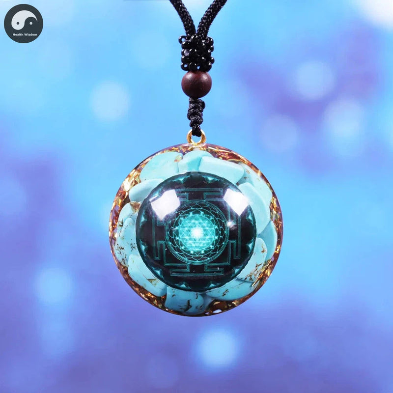 Orgonite Energy Necklace For Women Men Turquoises Reiki Crystal Orgone Chakra Pendant With Adjustable Neck Cord-Health Wisdom™