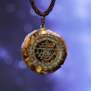 Orgonite Necklace Sri Yantra Pendant Sacred Geometry Tiger Eye Energy Necklace Orgone For Women Men Jewelry-Health Wisdom™