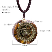 Orgonite Necklace Sri Yantra Pendant Sacred Geometry Tiger Eye Energy Necklace Orgone For Women Men Jewelry-Health Wisdom™