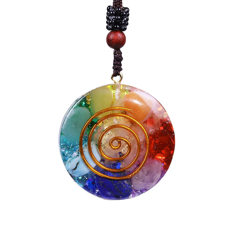 Orgonite Pendant 7 Chakra Orgone Natural Stone Necklace Revitalization Relaxation Energy Orgone Enhancing Crystal Necklace-Health Wisdom™