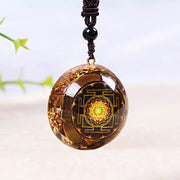 Orgonite Pendant Tiger Eye Necklace Sri Yantra Necklace Sacred Geometry Orgone Energy Healing Yoga Jewelry-Health Wisdom™