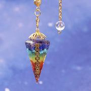 Orgonite Reiki Pendulum 7 Chakra Crystal Amulet Healing Energy Orgone Meditation Hexagonal Pendant-Health Wisdom™