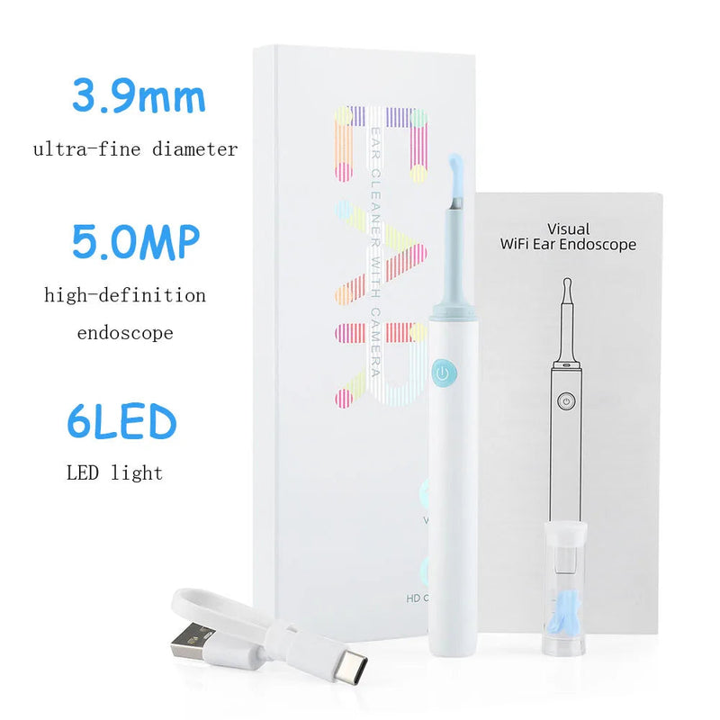 PASTSKY Ear Cleaner Ear Wax Candle Removal Tool WiFi 3.0MP Otoscope Wireless 3.9mm Camera Medical Health Care Oral Inspection-Health Wisdom™