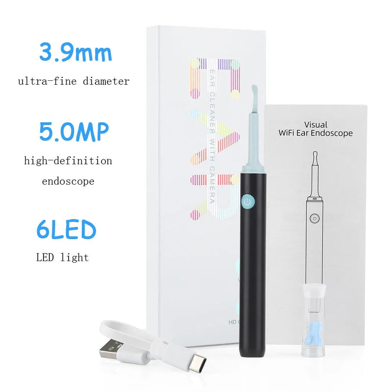 PASTSKY Ear Cleaner Ear Wax Candle Removal Tool WiFi 3.0MP Otoscope Wireless 3.9mm Camera Medical Health Care Oral Inspection-Health Wisdom™