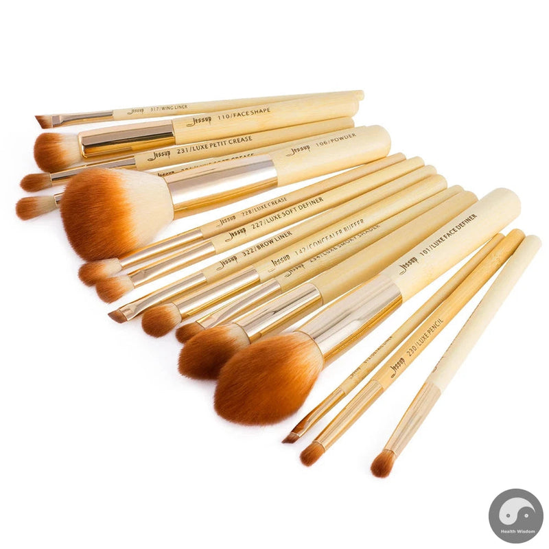 Perfect Beauty 15pcs Bamboo Professional Makeup Brushes brush Set Make up Tools kit Foundation Powder cosmetics-Health Wisdom™
