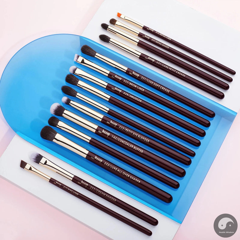 Perfect Eye Brushes Set 15pcs Makeup brush, Natural Synthetic,Eyeshadow Brush,Eyeliner Blending Eyebrow Concealer T284-Health Wisdom™