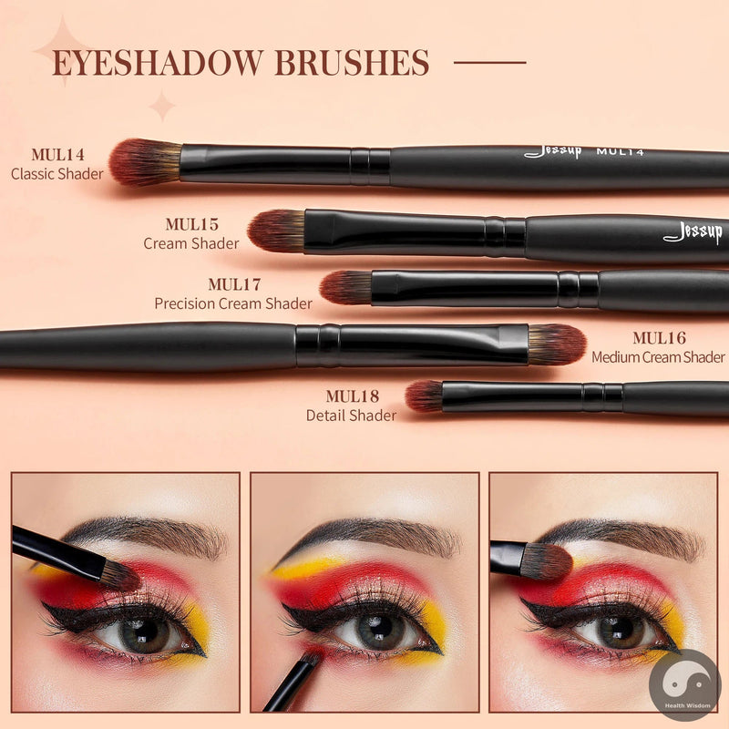 Perfect Eye Brushes set,13/ 16pcs Makeup Brushes, Synthetic Precision Eyebrow Brush Eyeshadow Blending Concealer Eyeliner T272-Health Wisdom™