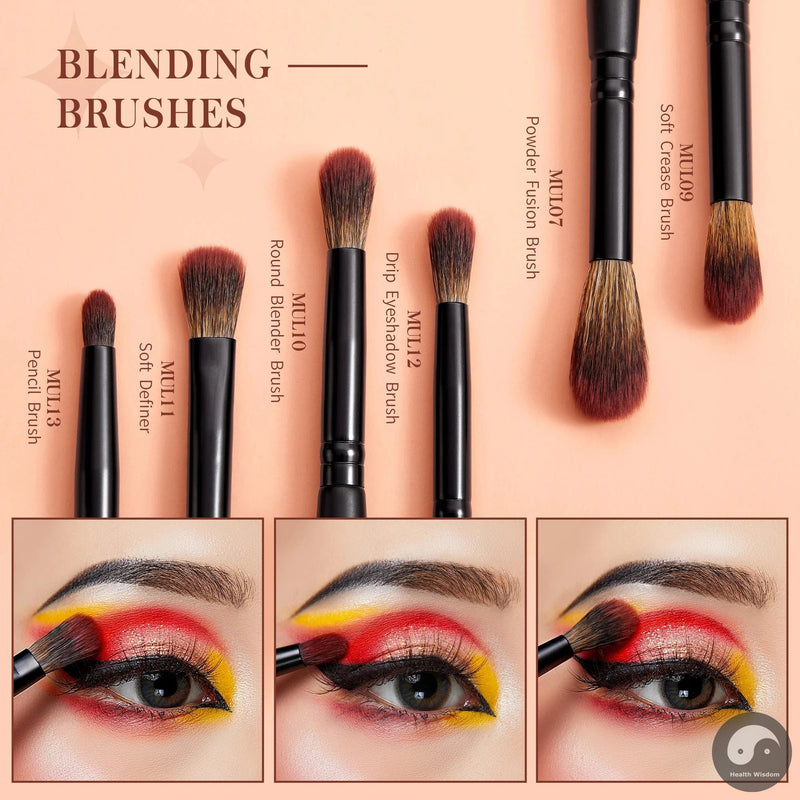 Perfect Eye Brushes set,13/ 16pcs Makeup Brushes, Synthetic Precision Eyebrow Brush Eyeshadow Blending Concealer Eyeliner T272-Health Wisdom™