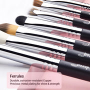 Perfect Eye Makeup Brushes Set 10pcs Synthetic Hair Eyeshadow Blending Eyeliner Lash Spoolie Eyebrow Brush Kits Gift Box T315-Health Wisdom™