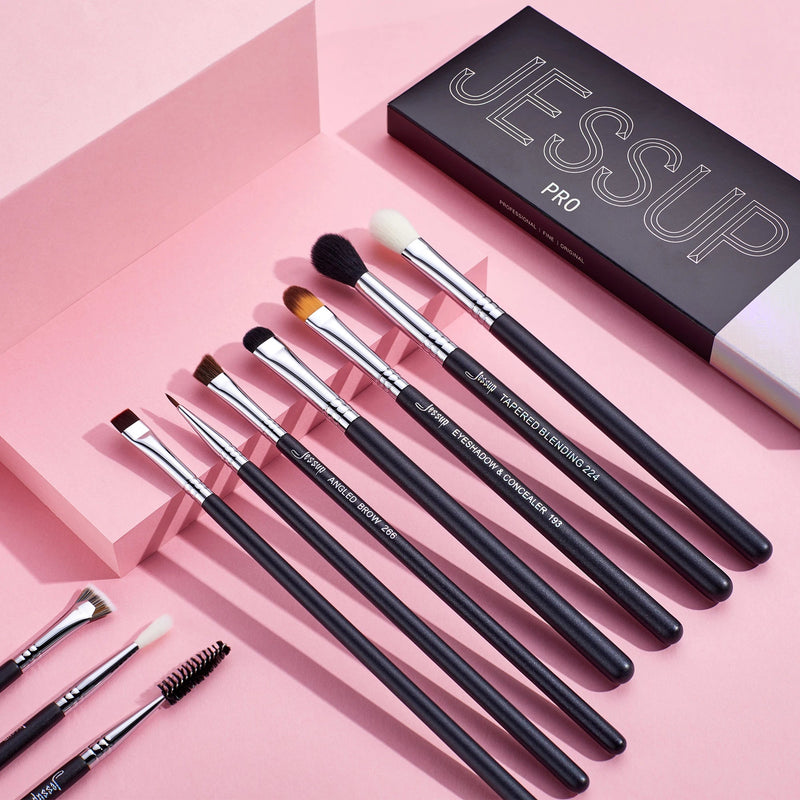 Perfect Eye Makeup Brushes Set 10pcs Synthetic Hair Eyeshadow Blending Eyeliner Lash Spoolie Eyebrow Brush Kits Gift Box T315-Health Wisdom™