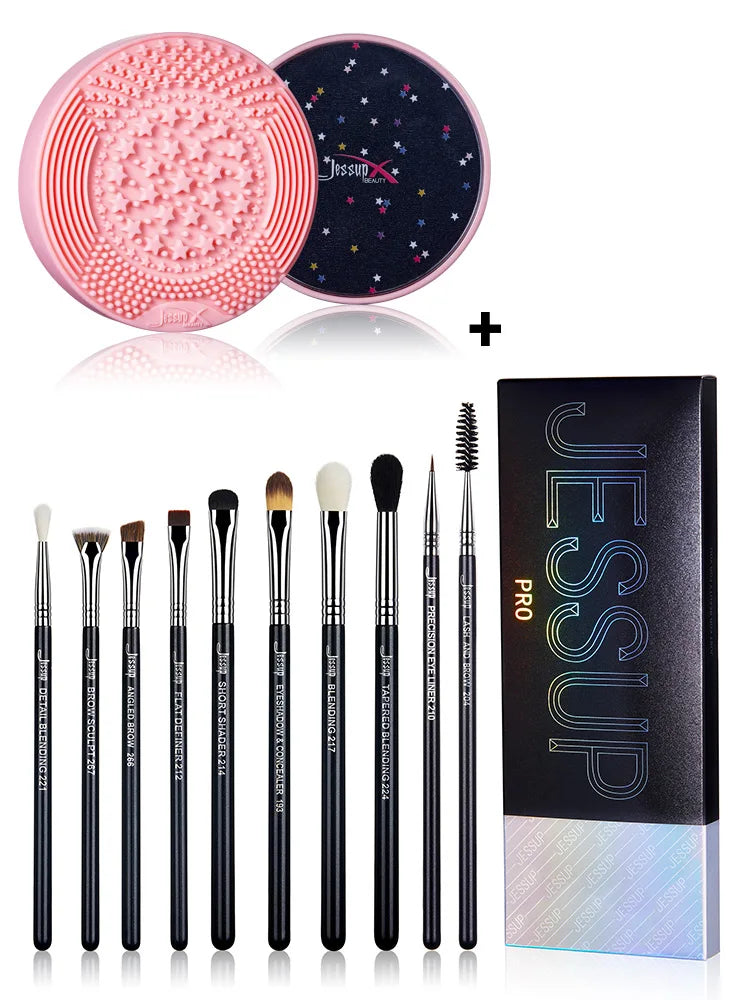 Perfect Eye Makeup Brushes Set 10pcs Synthetic Hair Eyeshadow Blending Eyeliner Lash Spoolie Eyebrow Brush Kits Gift Box T315-Health Wisdom™