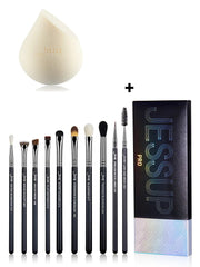 Perfect Eye Makeup Brushes Set 10pcs Synthetic Hair Eyeshadow Blending Eyeliner Lash Spoolie Eyebrow Brush Kits Gift Box T315-Health Wisdom™