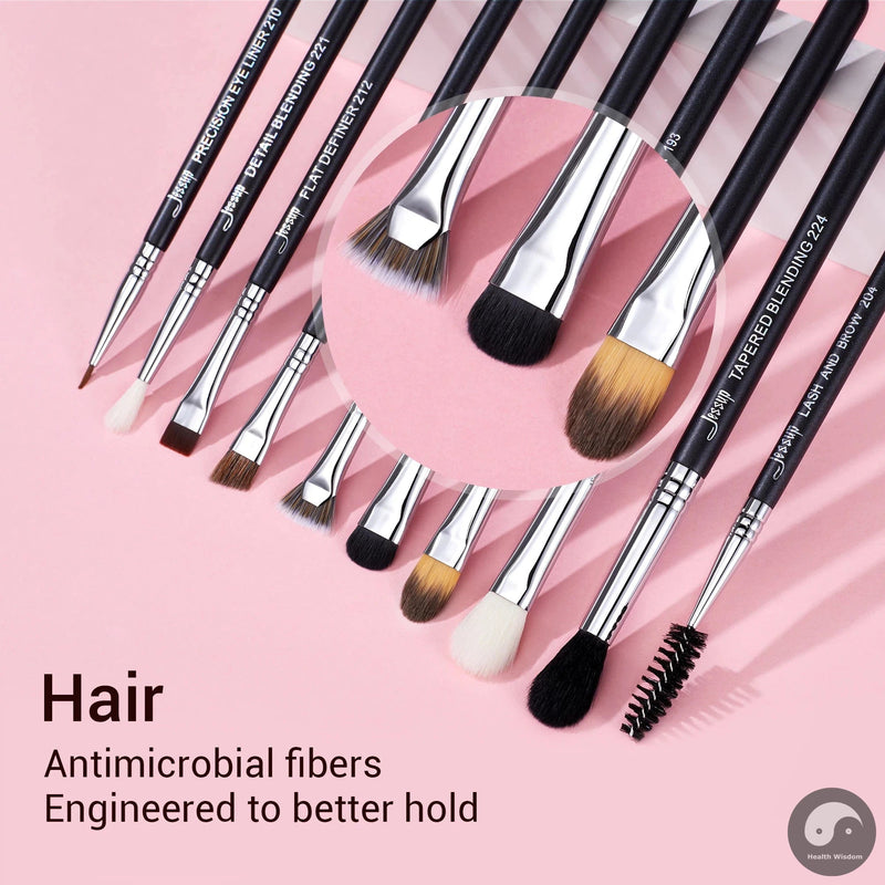 Perfect Eye Makeup Brushes Set 10pcs Synthetic Hair Eyeshadow Blending Eyeliner Lash Spoolie Eyebrow Brush Kits Gift Box T315-Health Wisdom™