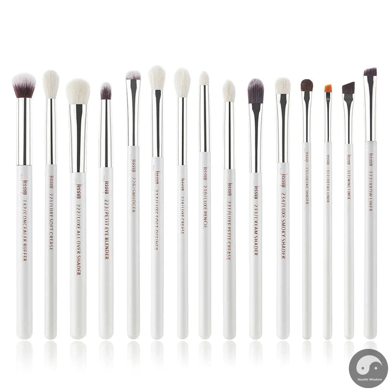 Perfect Eye Makeup Brushes Set 15pcs Precise Eyeshadow Brush Eyebrow EyeLiner Blending Concealer Natural Synthetic Black T177-Health Wisdom™