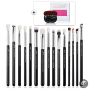Perfect Eye Makeup Brushes Set 15pcs Precise Eyeshadow Brush Eyebrow EyeLiner Blending Concealer Natural Synthetic Black T177-Health Wisdom™