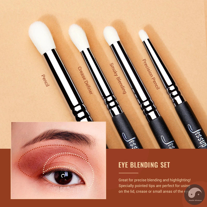 Perfect Eye Makeup Brushes set Professional Eye Blending Brush Synthetic Blends Shadow Crease Pencil Smoky T338-Health Wisdom™