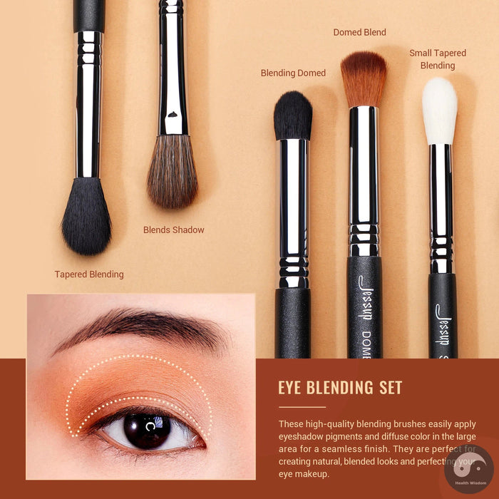 Perfect Eye Makeup Brushes set Professional Eye Blending Brush Synthetic Blends Shadow Crease Pencil Smoky T338-Health Wisdom™