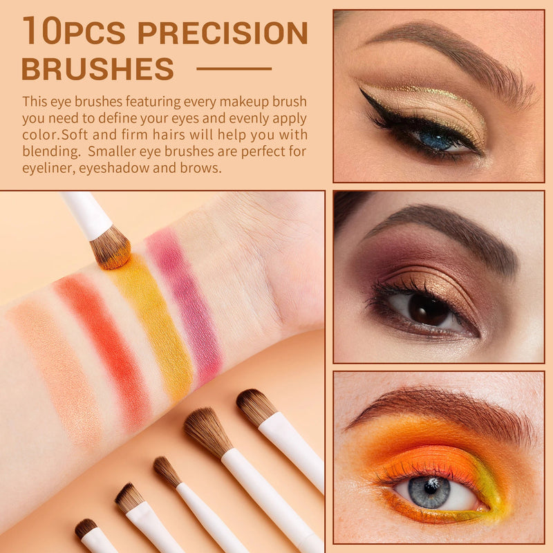 Perfect Eye Makeup Brushes set,10pcs-14PCS Eyeshadow brushes set Eyebrow Eyeliner Blending Concealer Highlighter Brush Light Grey-Health Wisdom™