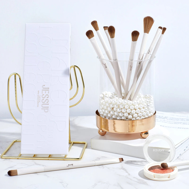Perfect Eye Makeup Brushes set,10pcs-14PCS Eyeshadow brushes set Eyebrow Eyeliner Blending Concealer Highlighter Brush Light Grey-Health Wisdom™