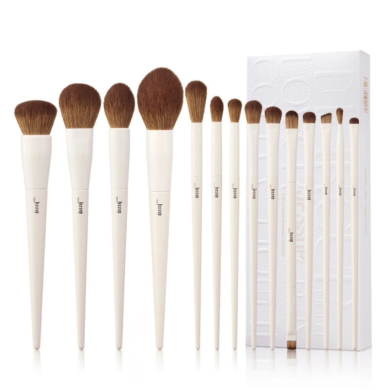 Perfect Eye Makeup Brushes set,10pcs-14PCS Eyeshadow brushes set Eyebrow Eyeliner Blending Concealer Highlighter Brush Light Grey-Health Wisdom™