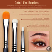 Perfect Eyeshadow Brush Set Eye Makeup Brushes set Synthetic Blending Shader Crease Smoky Concealer Pencil T334-Health Wisdom™