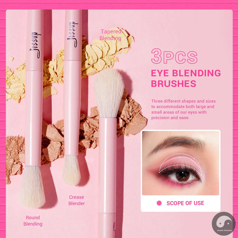Perfect Eyeshadow Brush Set Pink Eye Makeup Brushes Concealer Brush Premium Vegan Eyeshadow liner Blending Brush for Makeup, T496-Health Wisdom™