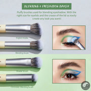 Perfect Eyeshadow Brush set 8pcs Cruelty free Precision Duo Eyebrow Brush Eyeliner Blending Concealer Spoolie T328-Health Wisdom™
