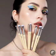 Perfect Eyeshadow Brush set 8pcs Cruelty free Precision Duo Eyebrow Brush Eyeliner Blending Concealer Spoolie T328-Health Wisdom™
