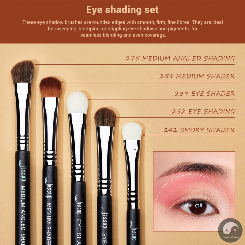 Perfect Eyeshadow Brush set Pro Eye Makeup Brushes set Black Premium Synthetic Eye shading Concealer Blending Brush T339-Health Wisdom™