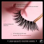 Perfect False Eyelashes,5 Pairs Fake Eyelashes Natural Cat Eye Lash Fluffy Wispy Short Volume Reusable Faux Mink Eyelashes FE502-Health Wisdom™