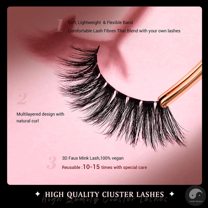 Perfect False Eyelashes,5 Pairs Fake Eyelashes Natural Cat Eye Lash Fluffy Wispy Short Volume Reusable Faux Mink Eyelashes FE502-Health Wisdom™