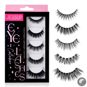 Perfect False Eyelashes,5 Pairs Fake Eyelashes Natural Cat Eye Lash Fluffy Wispy Short Volume Reusable Faux Mink Eyelashes FE502-Health Wisdom™