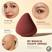 Perfect Foundation Brush with Makeup Sponge, Black Makeup Brush Flat Top Kabuki Brush for Liquid Blending Stippling, T881-Health Wisdom™
