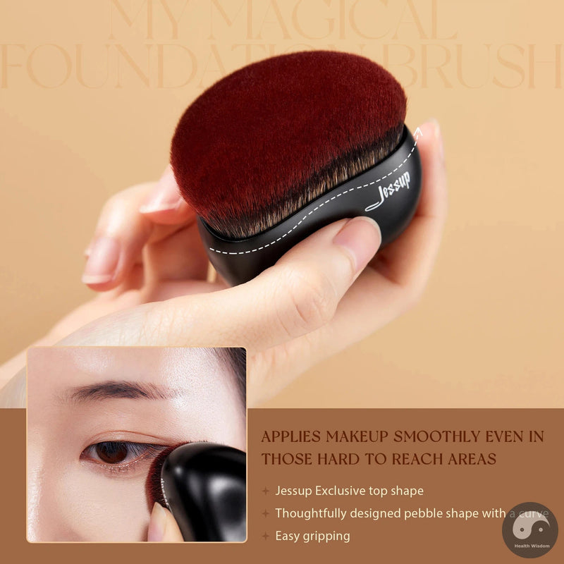 Perfect Foundation Makeup Brush,Multi-tasker Foundation Brush Highlight Contour Blush Buffer Flat Top Smooth Fine Dense SF001-Health Wisdom™