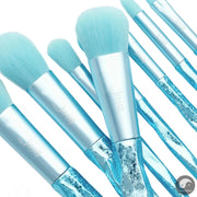 Perfect Make up brushes 8pcs Glacier Blue Blush Powder Eyeshadow Foundation brush Pencil Plastic handle-Health Wisdom™