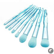 Perfect Make up brushes 8pcs Glacier Blue Blush Powder Eyeshadow Foundation brush Pencil Plastic handle-Health Wisdom™