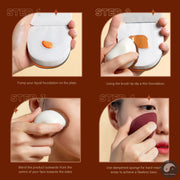 Perfect Makeup Brush Foundation Brush with Makeup Sponge,Contour Blush Concealer Highlight, T882-Health Wisdom™